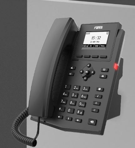 Téléphone IP Fanvil X301G Noir - 2 Lignes SIP, écran 2,3", PoE, Ports Gigabit, Pour Bureau