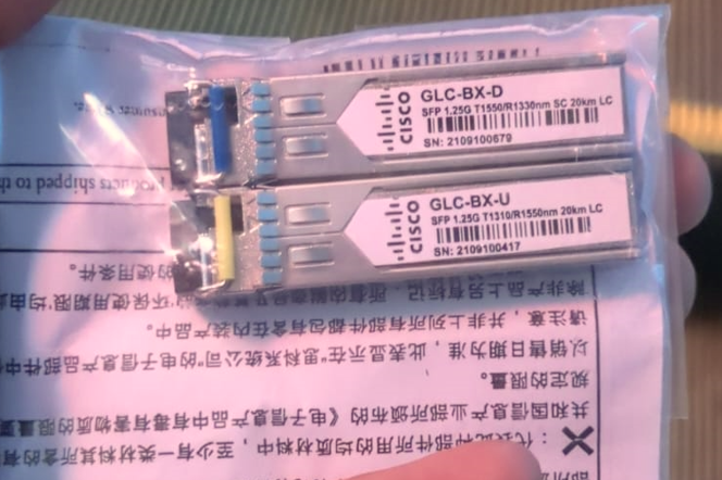 cisco SFP GLC BX D and U 20km pair Capture