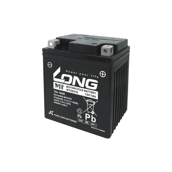 WTZ8VIS 12V 7Ah Motorcycle Battery Long