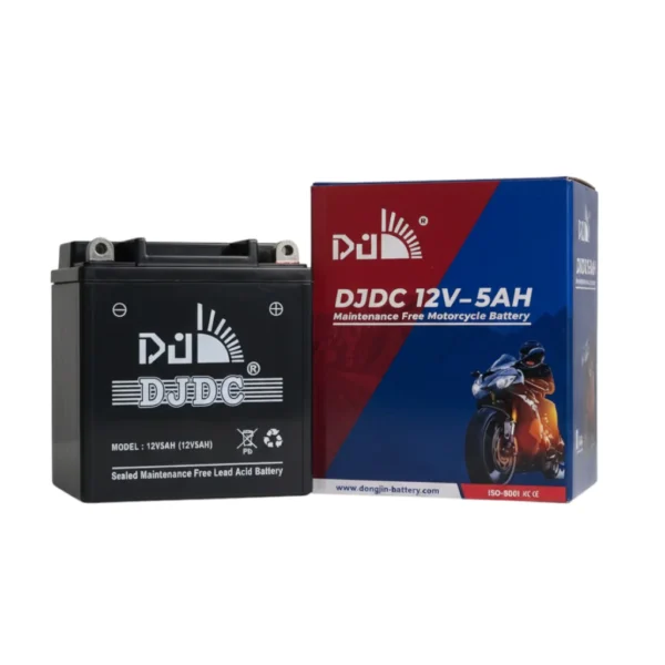 DJDC 12V 5Ah Maintenance-Free Motorcycle Battery